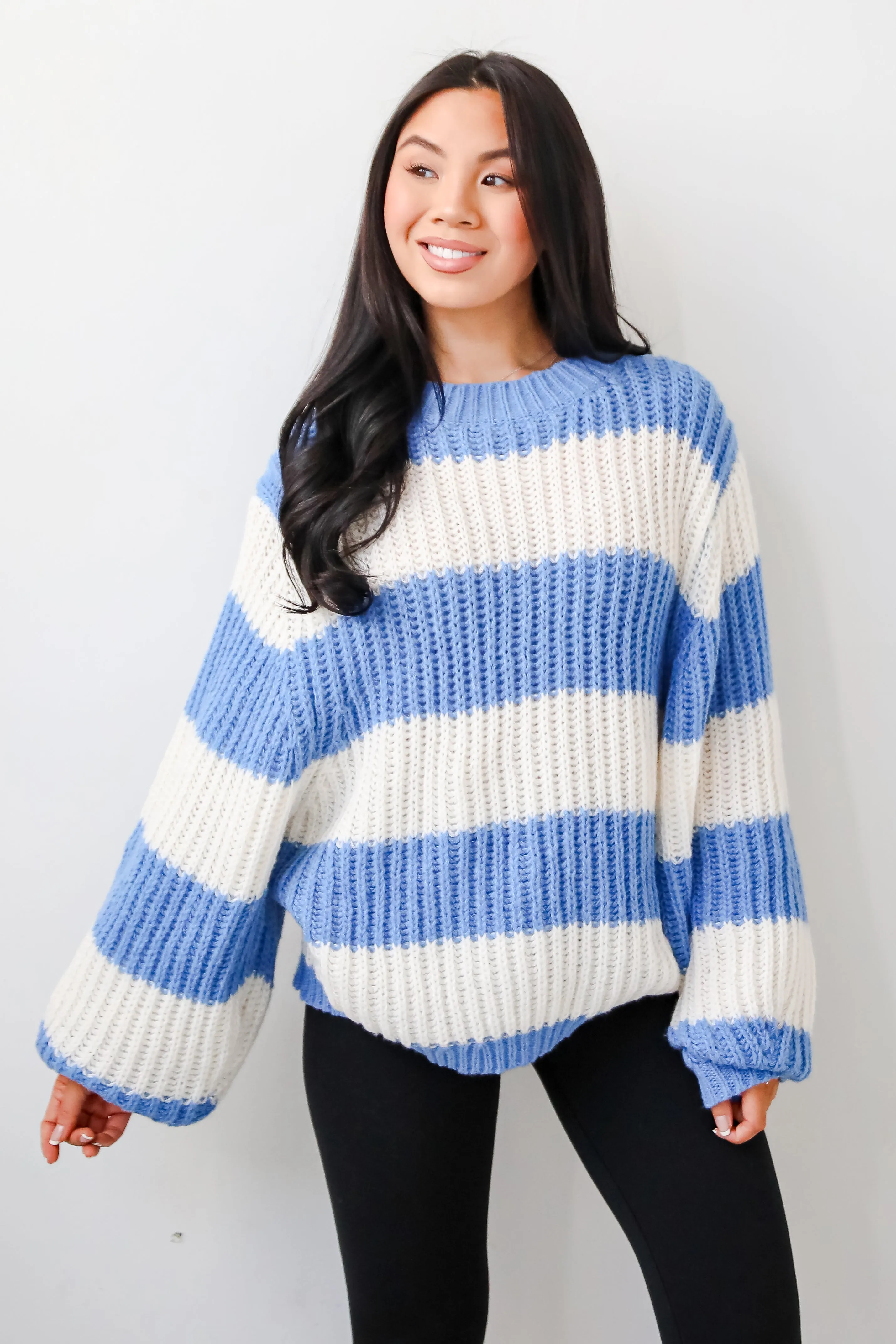 FINAL SALE - Cozy Aesthetic Striped Oversized Sweater