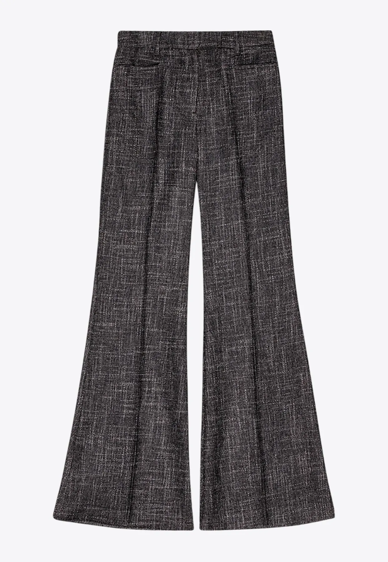 Flared Wool-Blend Tailored Pants