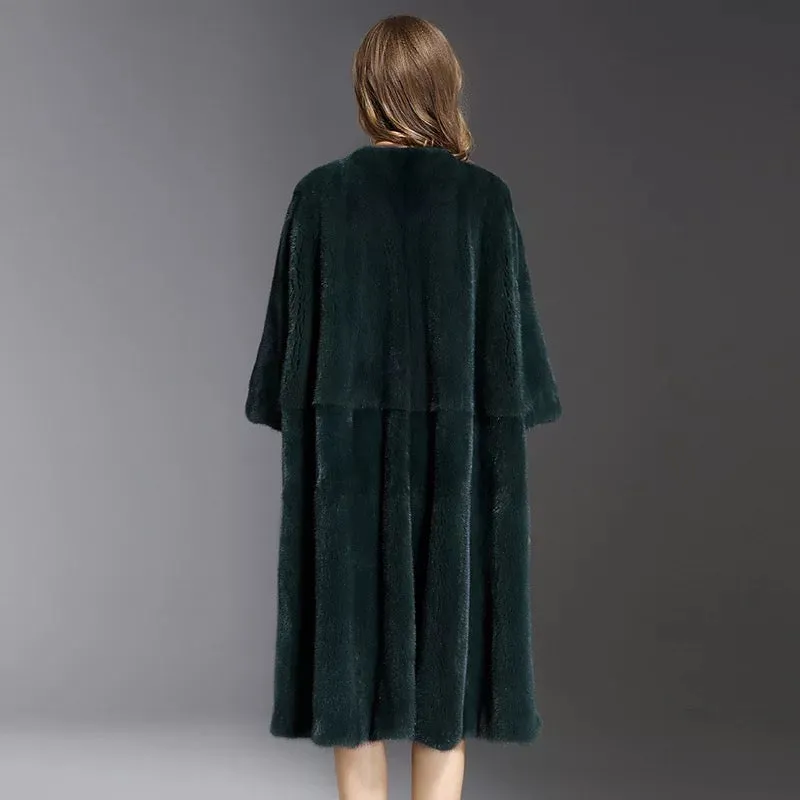 Genuine Mink Wide Waist Fur Coat