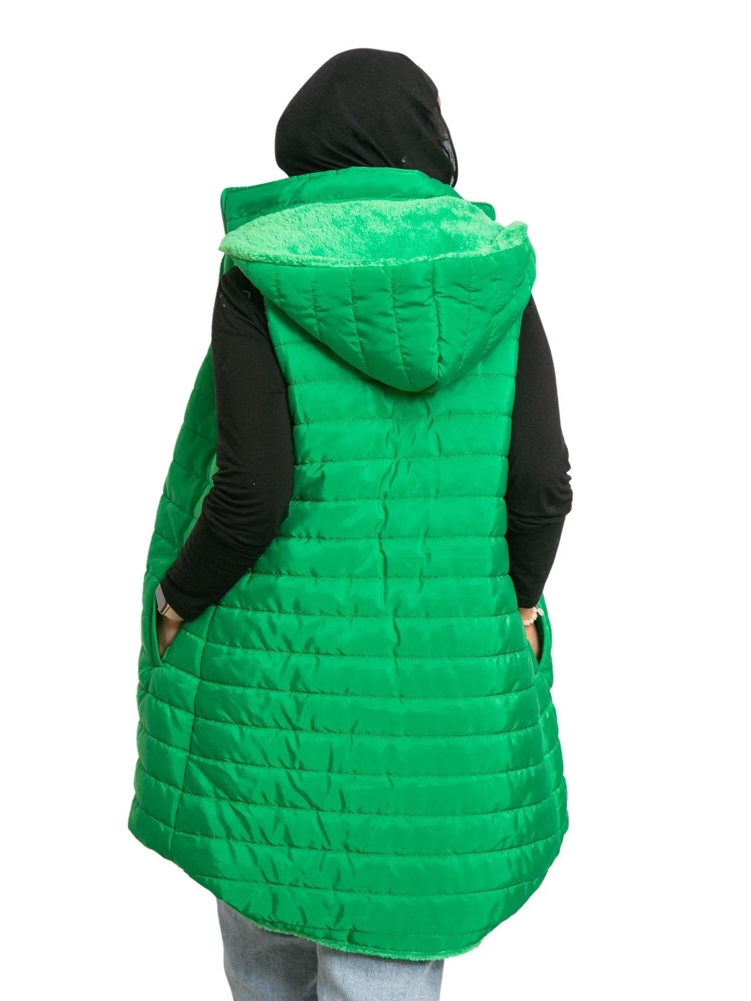 Green L-Cut Double Face Jacket