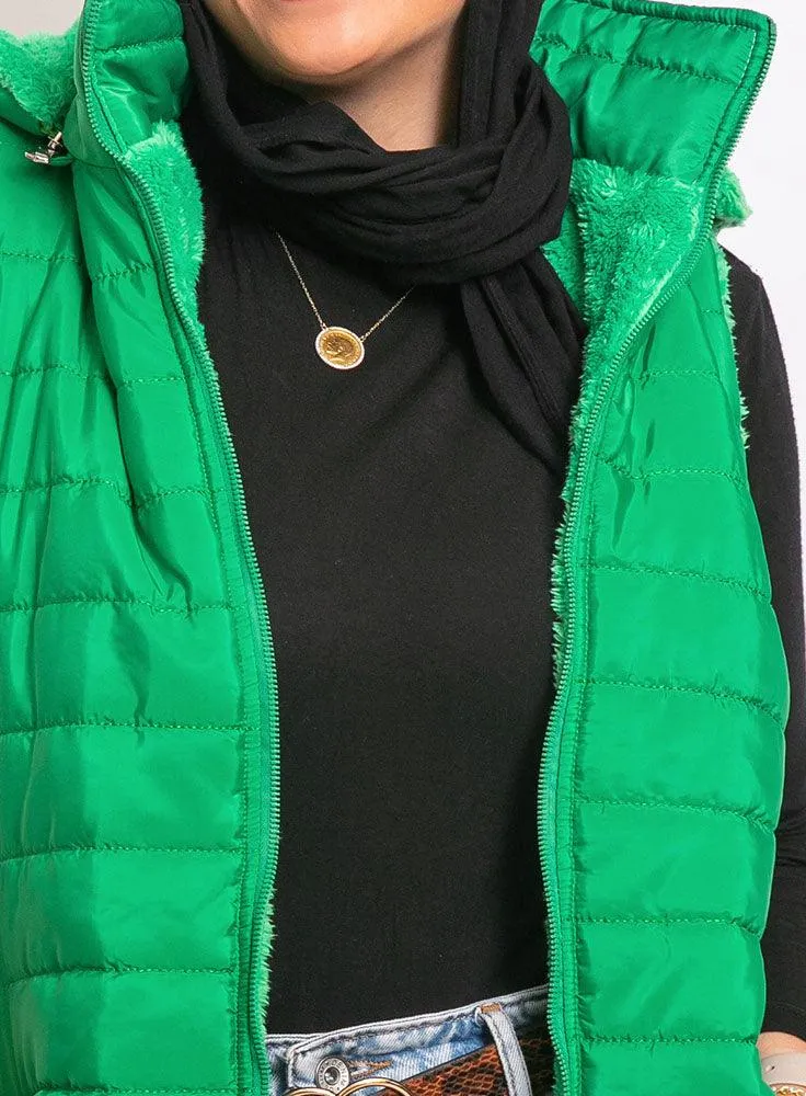 Green L-Cut Double Face Jacket