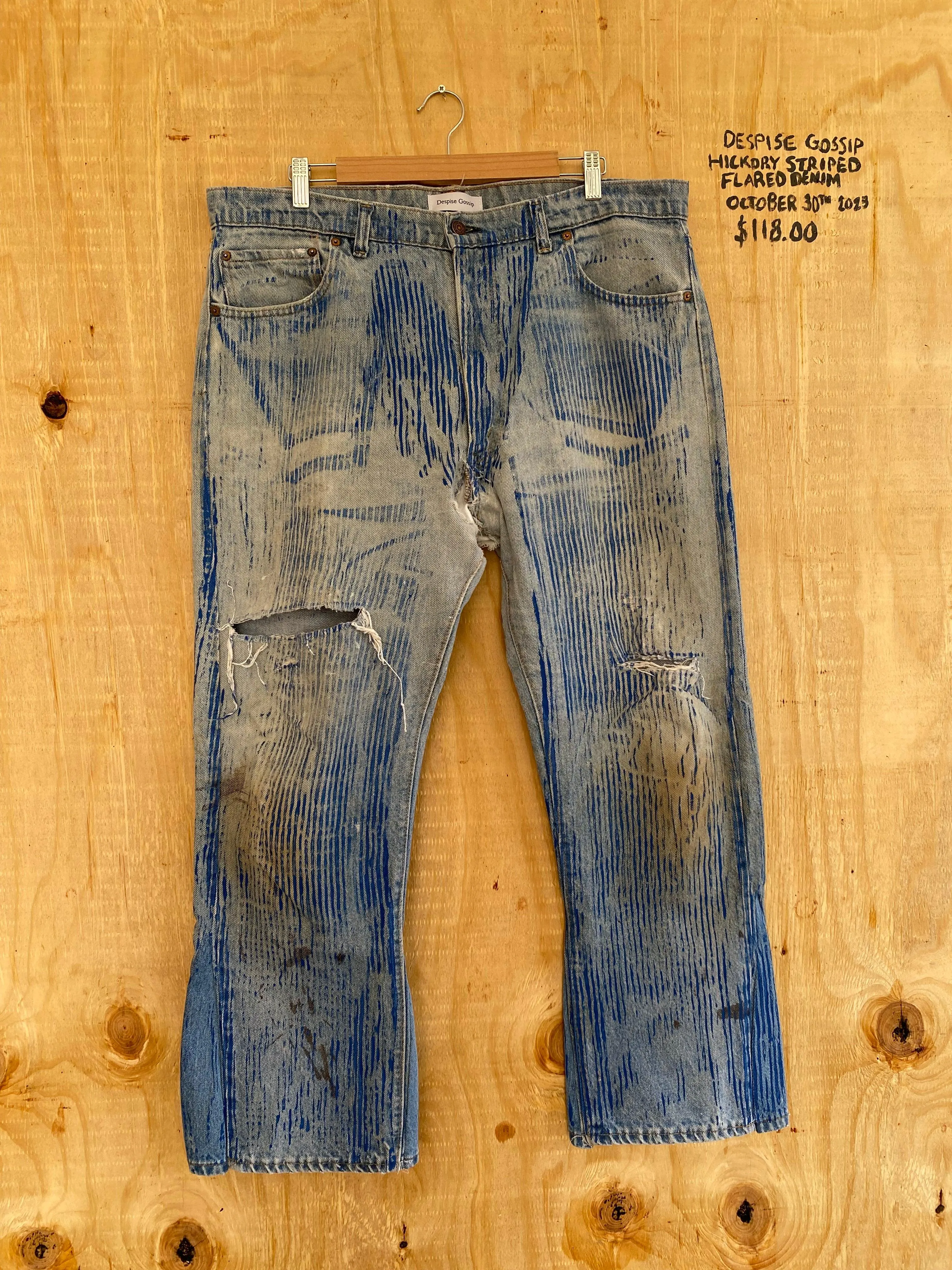 Hickory Striped Flared Denim | 40