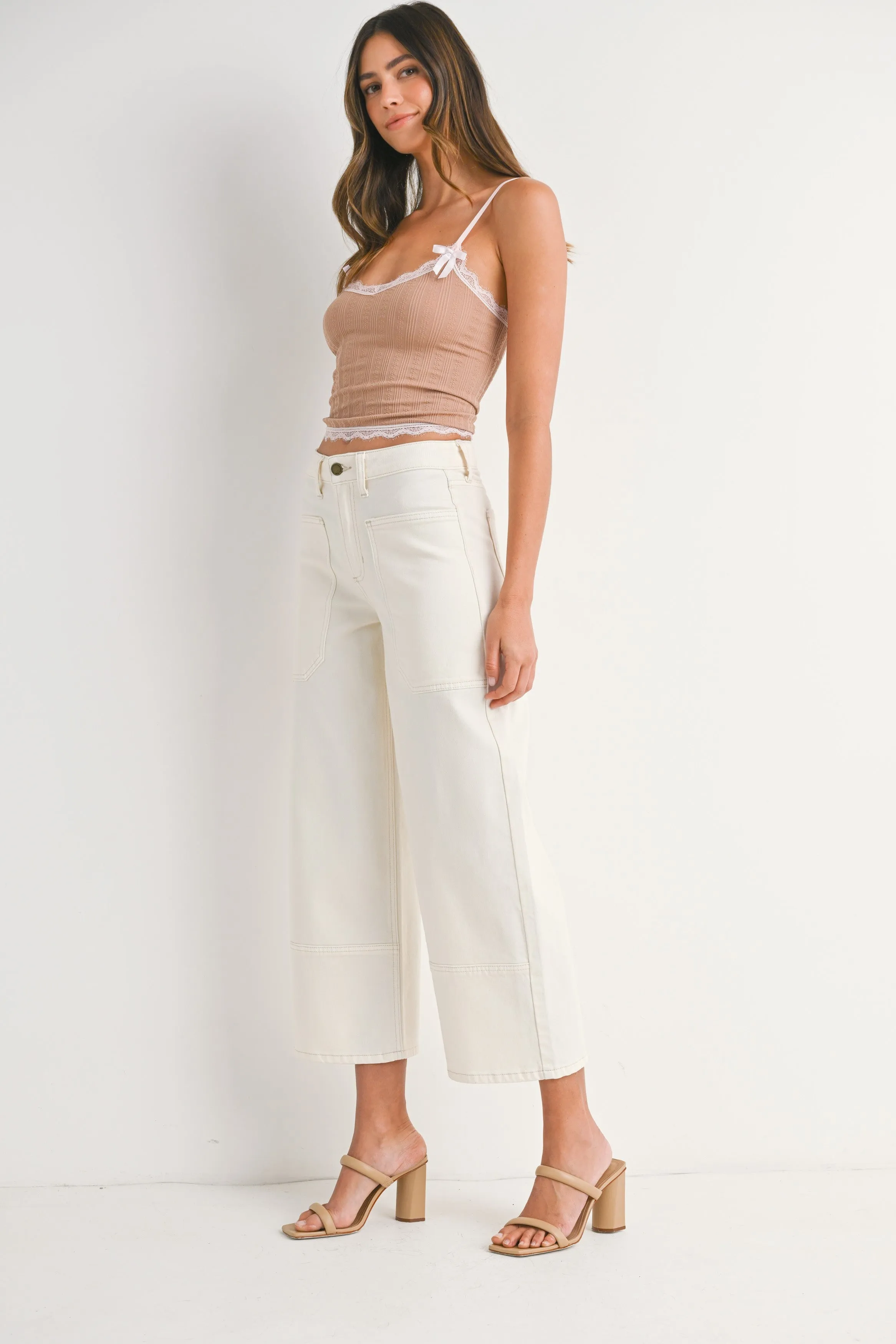 High Rise Crop Wide Leg