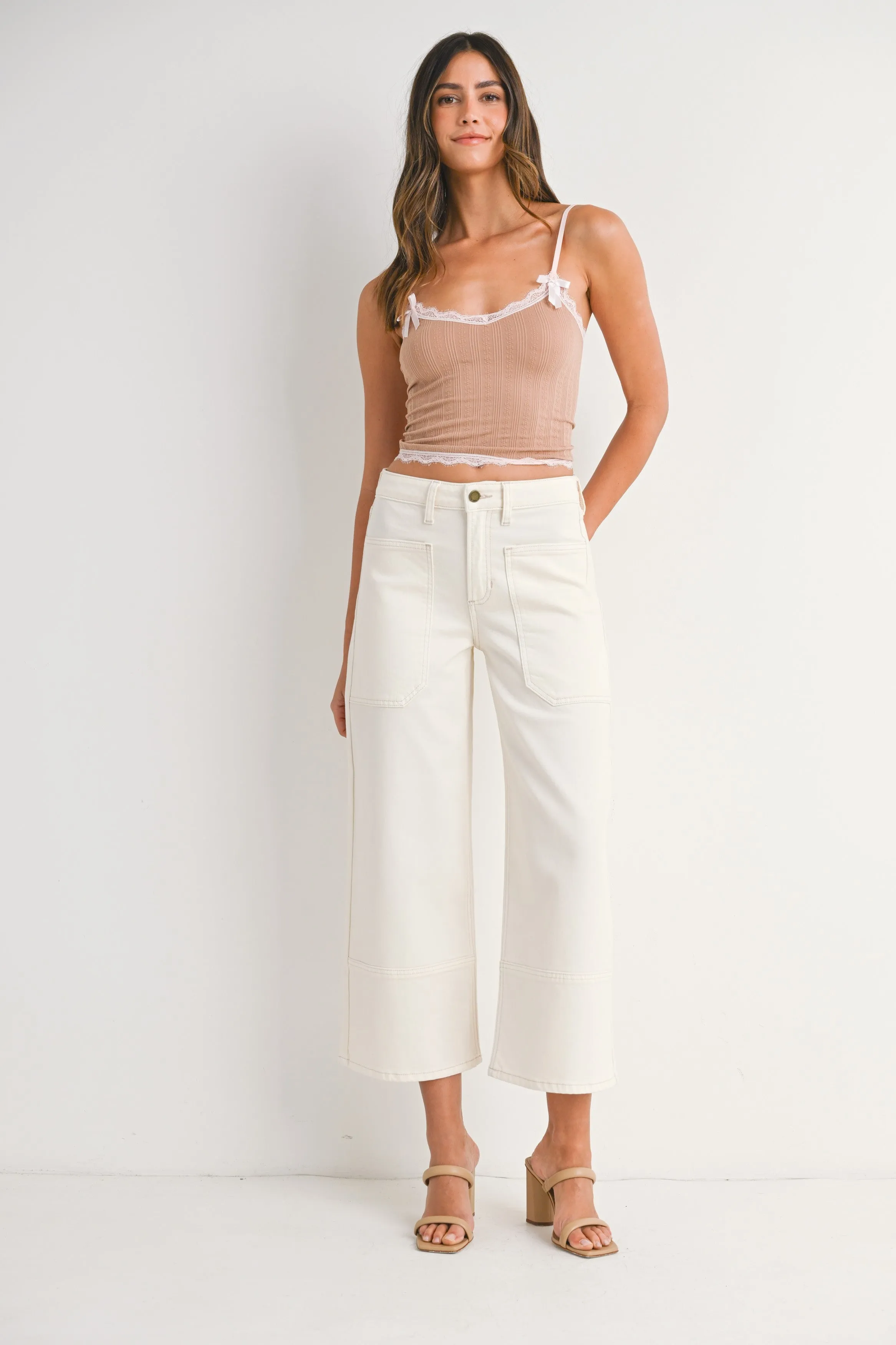 High Rise Crop Wide Leg