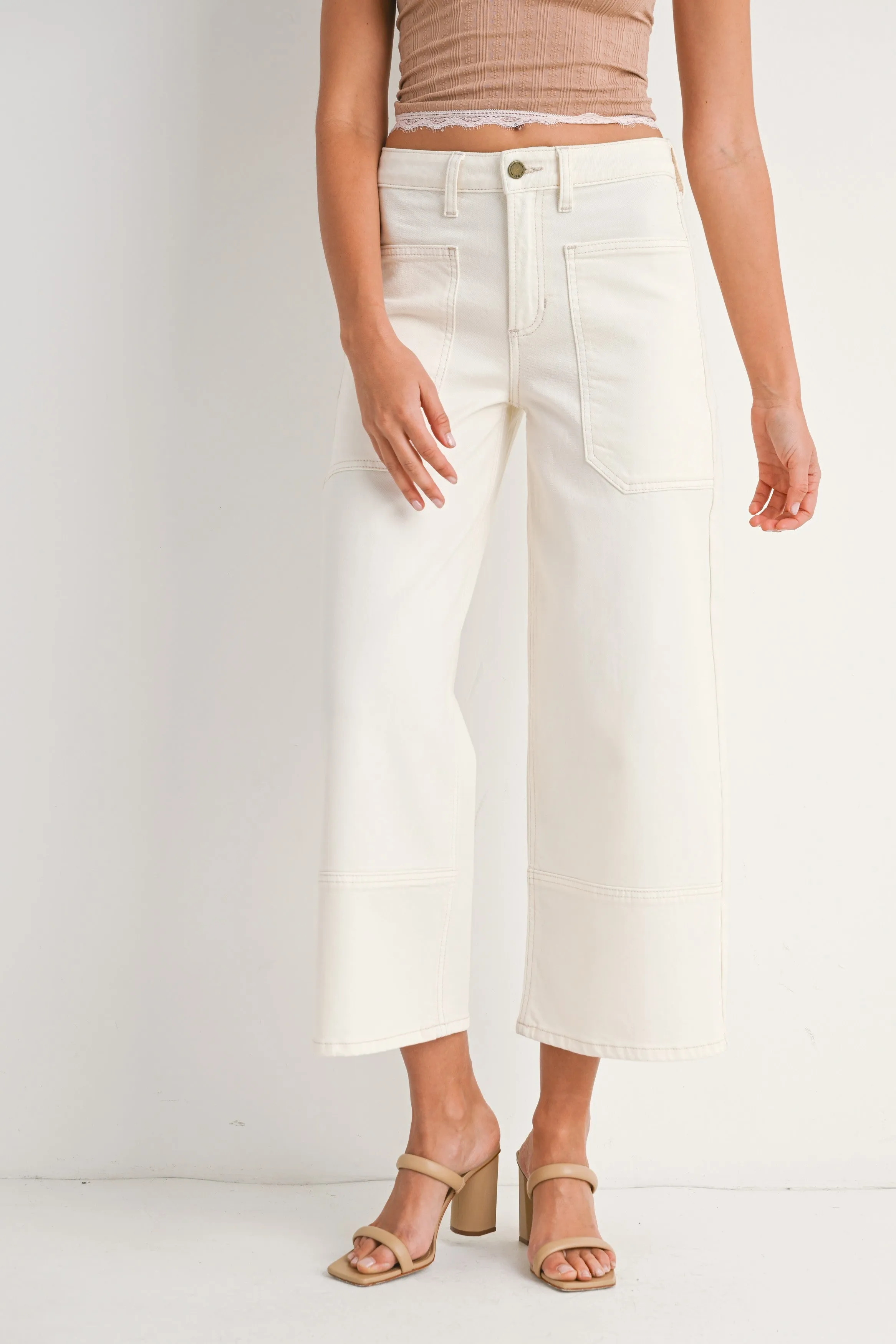 High Rise Crop Wide Leg