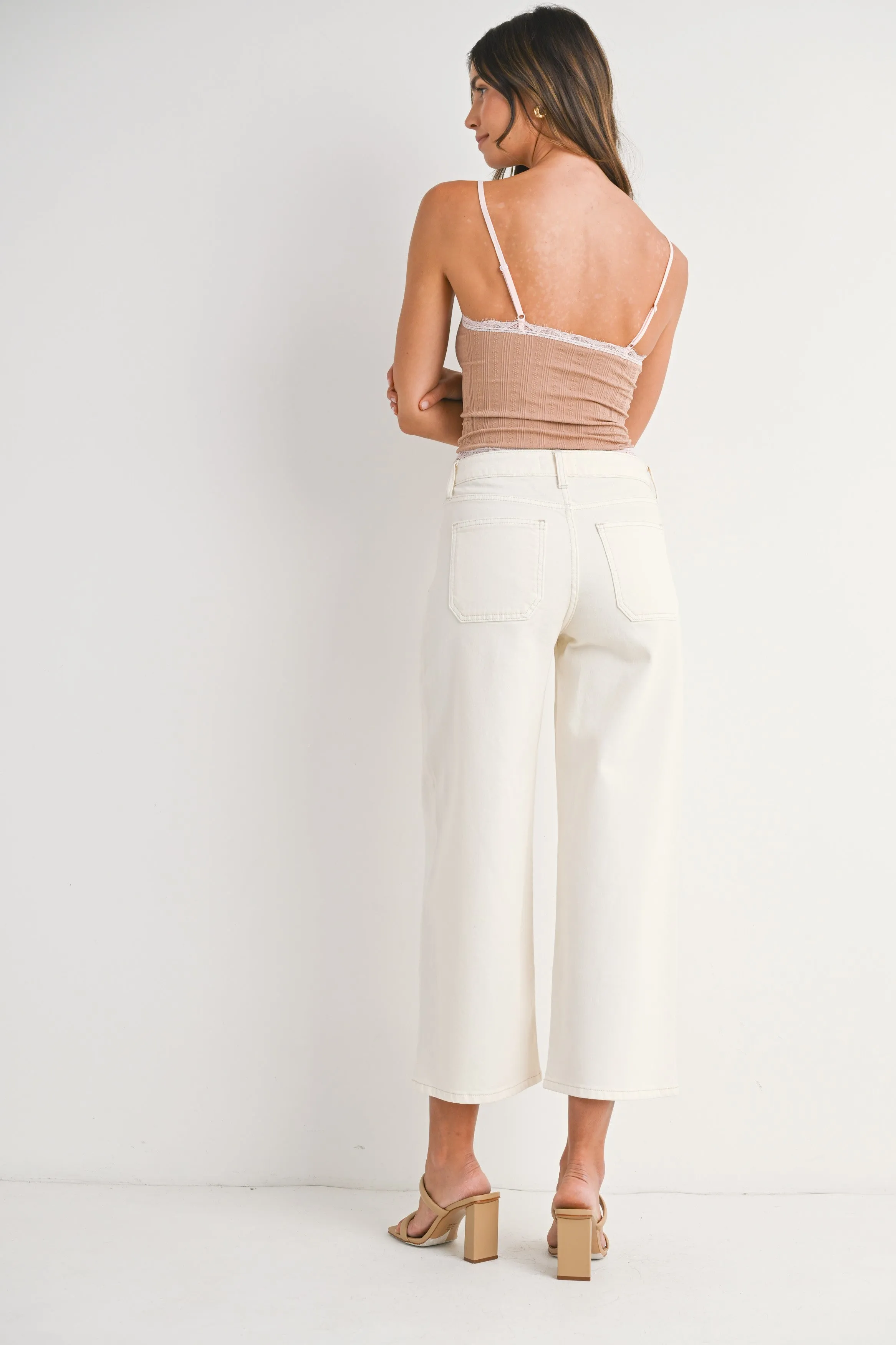 High Rise Crop Wide Leg