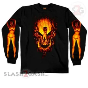 Hot Leathers Devil Chicks Make Skull Long Sleeve Shirt LAST ONE