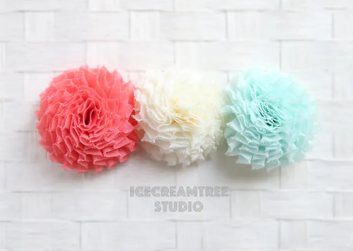 Hot Pink Shabby Bloom Collar Slide On - Small Flower Collar Accessory