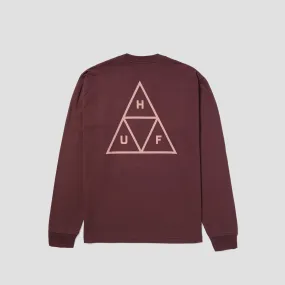 Huf Set Triple Triangle Long Sleeve T-Shirt Eggplant