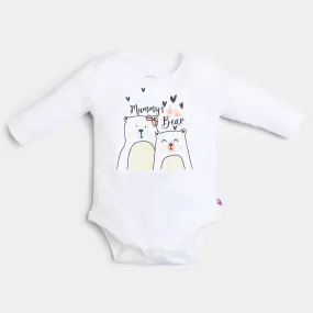 Infant Girls Knitted Romper Mummy's Bear-White