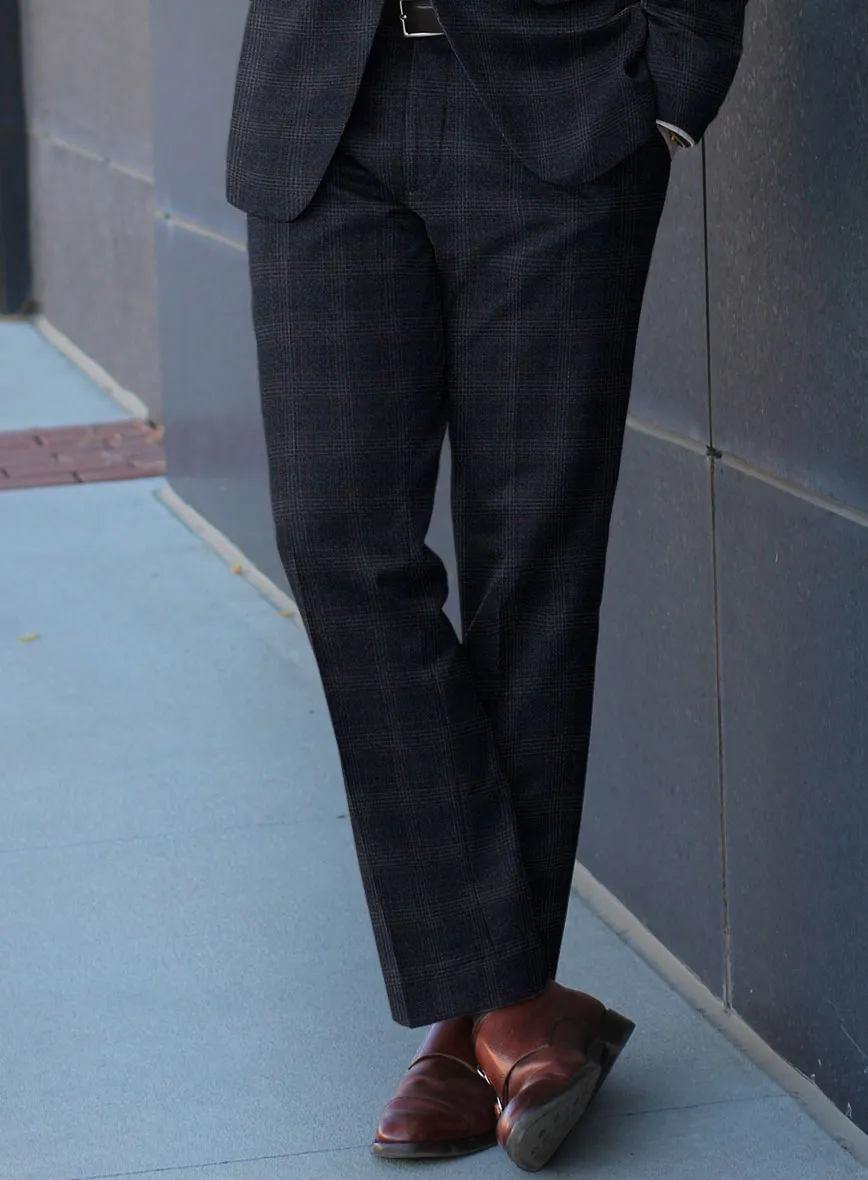 Italian Lark Blue Checks Flannel Suit