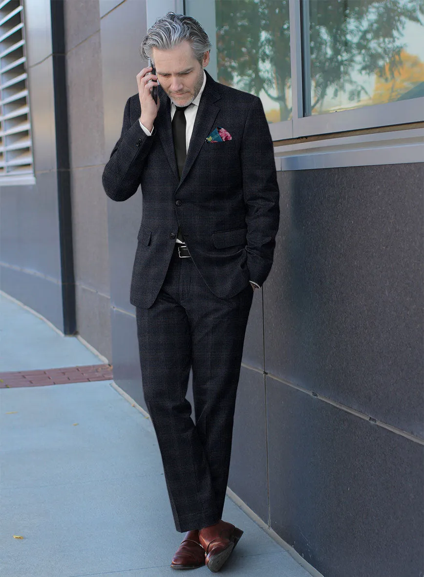 Italian Lark Blue Checks Flannel Suit