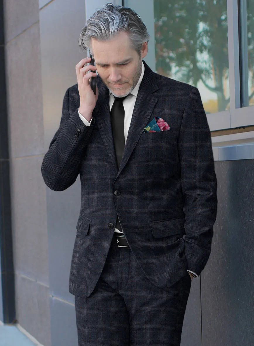 Italian Lark Blue Checks Flannel Suit