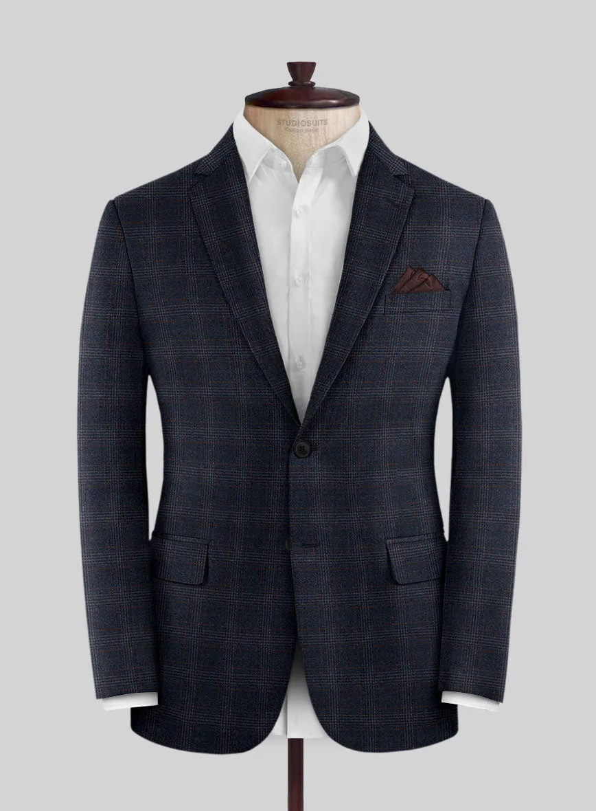 Italian Lark Blue Checks Flannel Suit