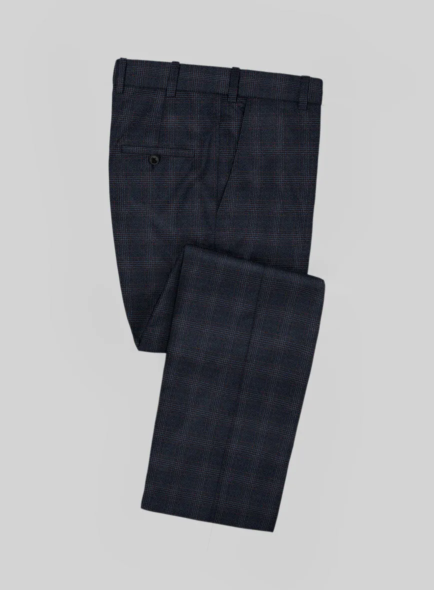 Italian Lark Blue Checks Flannel Suit