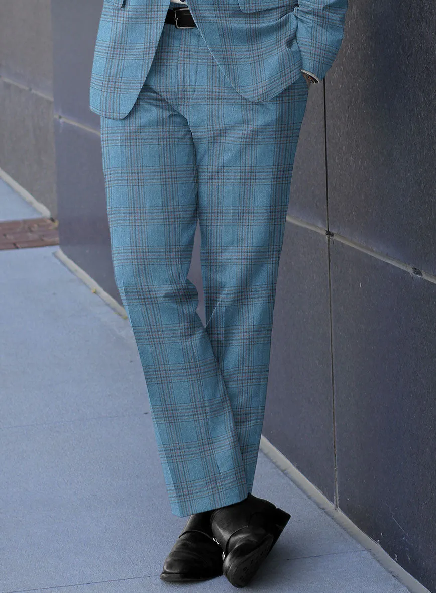 Italian Murano Beni Blue Wool Linen Silk Suit