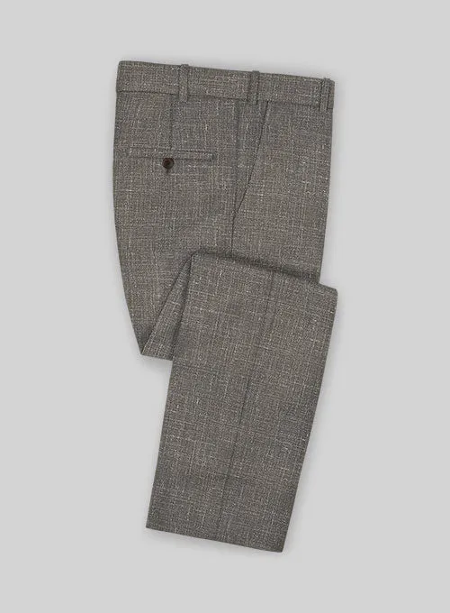 Italian Murano Mud Brown Wool Linen Suit