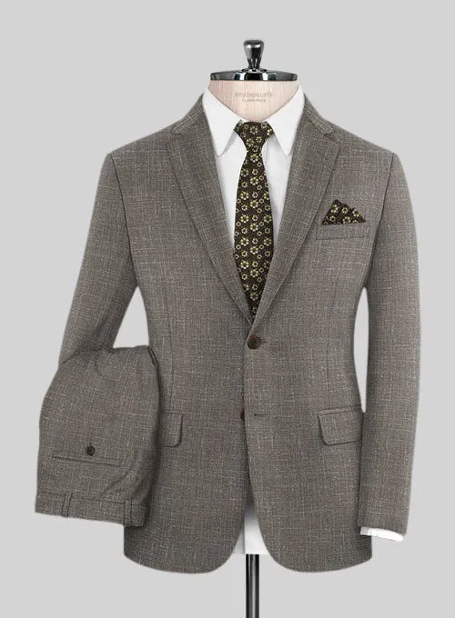 Italian Murano Mud Brown Wool Linen Suit