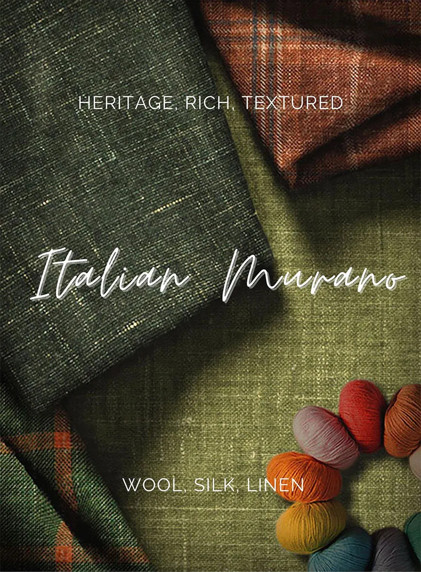 Italian Murano Mud Brown Wool Linen Suit