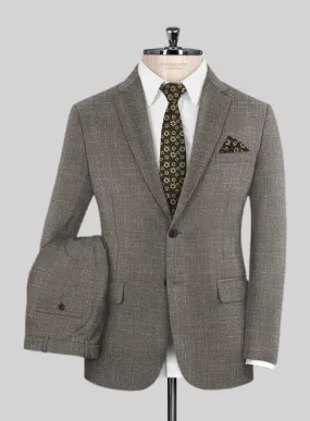 Italian Murano Mud Brown Wool Linen Suit
