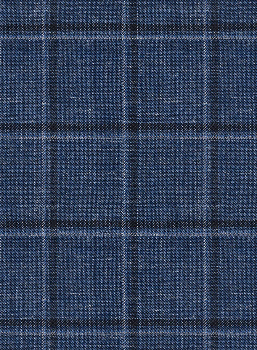 Italian Murano Odi Blue Wool Linen Silk Jacket