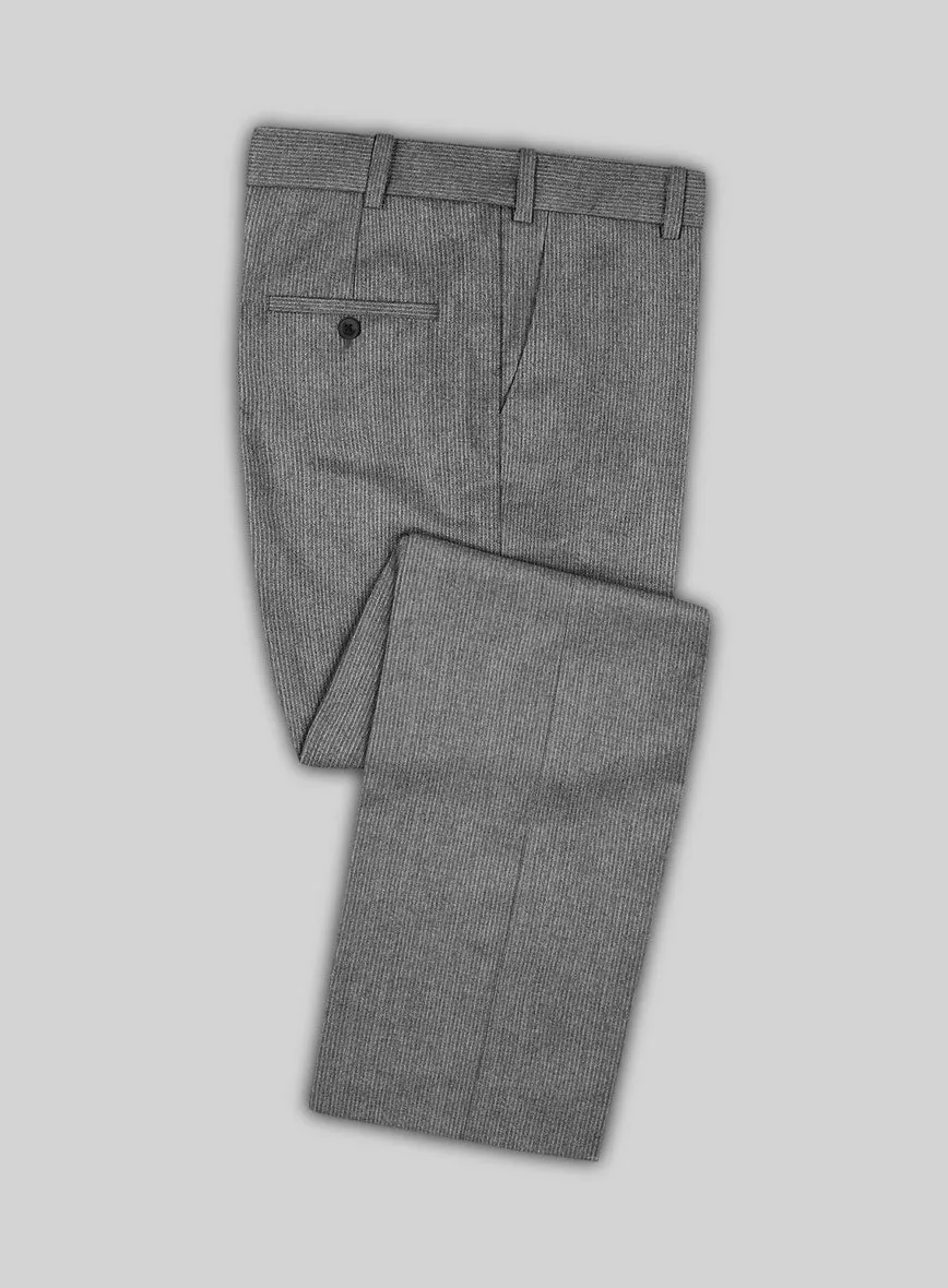 Italian Tiga Gray Mini Pinstripe Flannel Suit