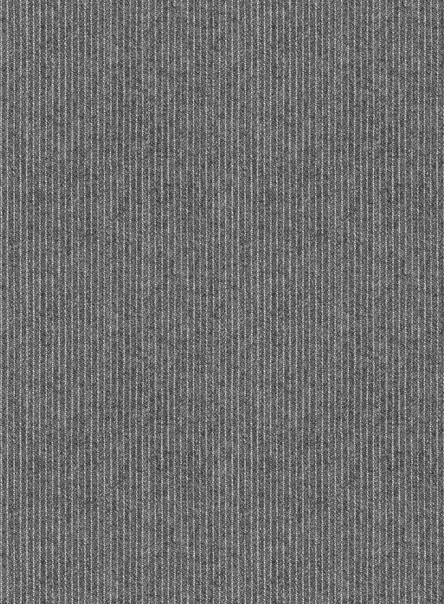 Italian Tiga Gray Mini Pinstripe Flannel Suit