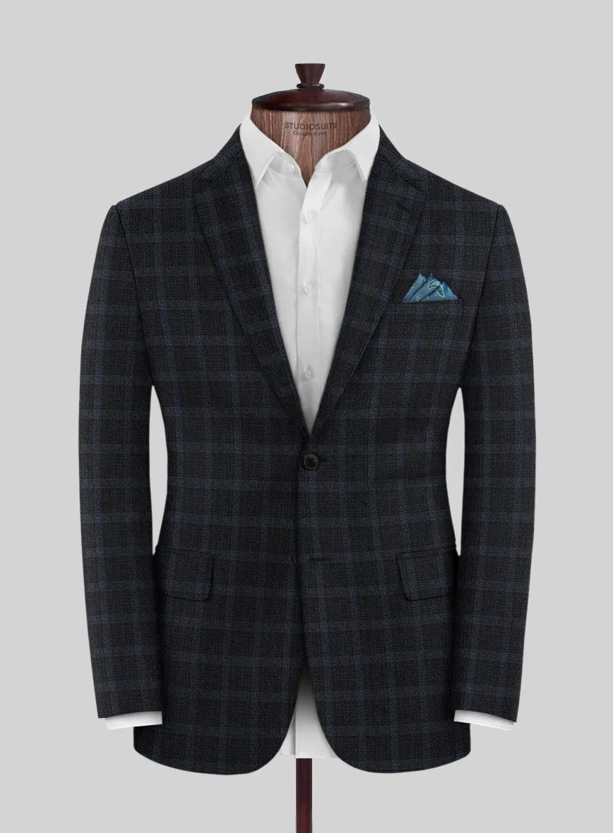 Italian Trek Dark Blue Checks Flannel Jacket