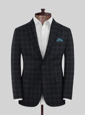 Italian Trek Dark Blue Checks Flannel Jacket