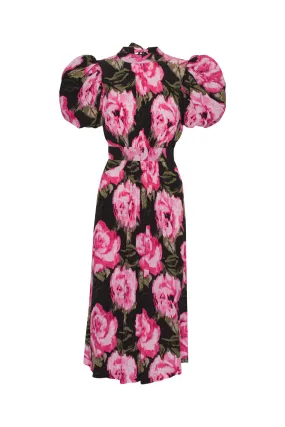 Jacquard Bell Maxi Dress - Lilac Sachet Comb.