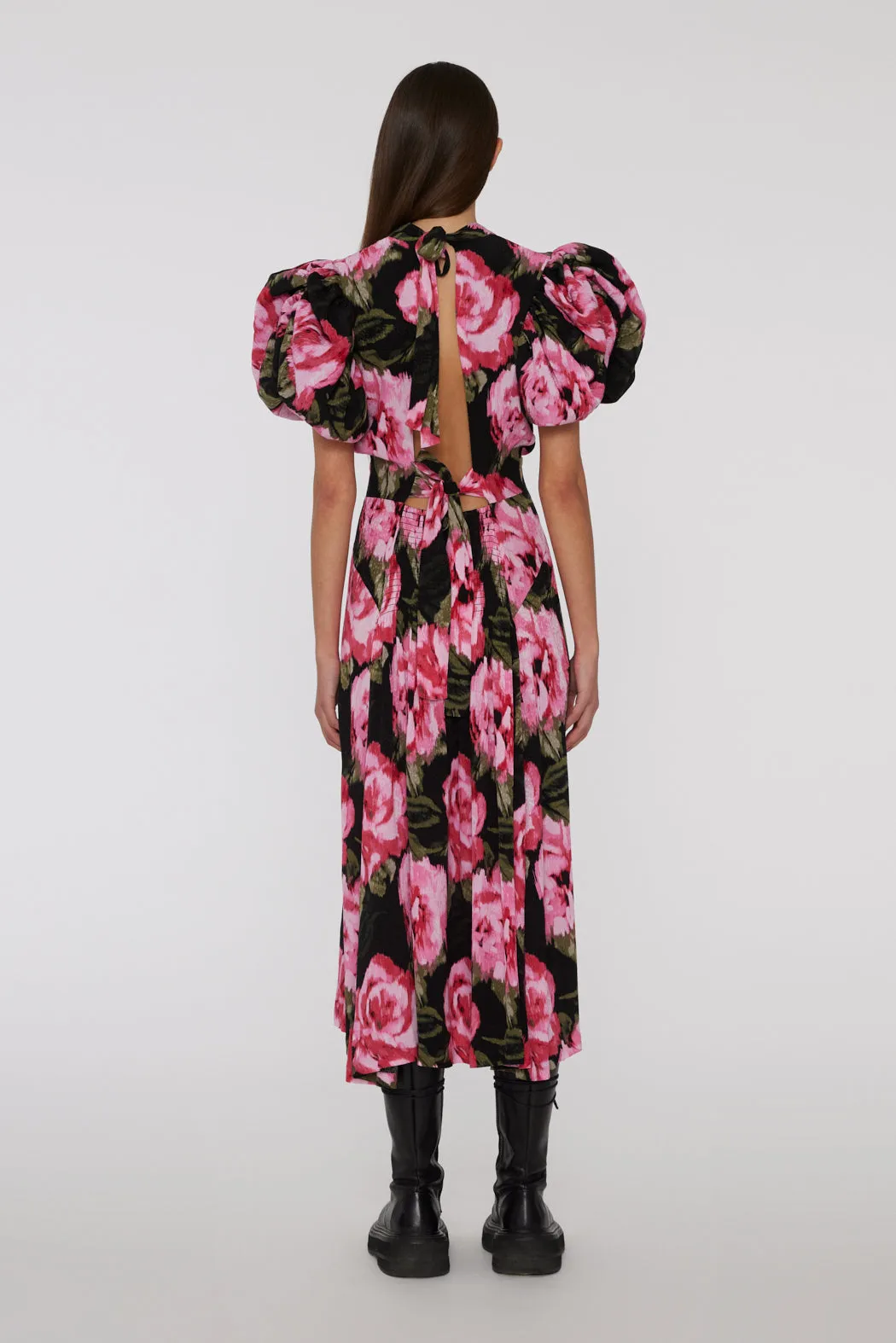 Jacquard Bell Maxi Dress - Lilac Sachet Comb.
