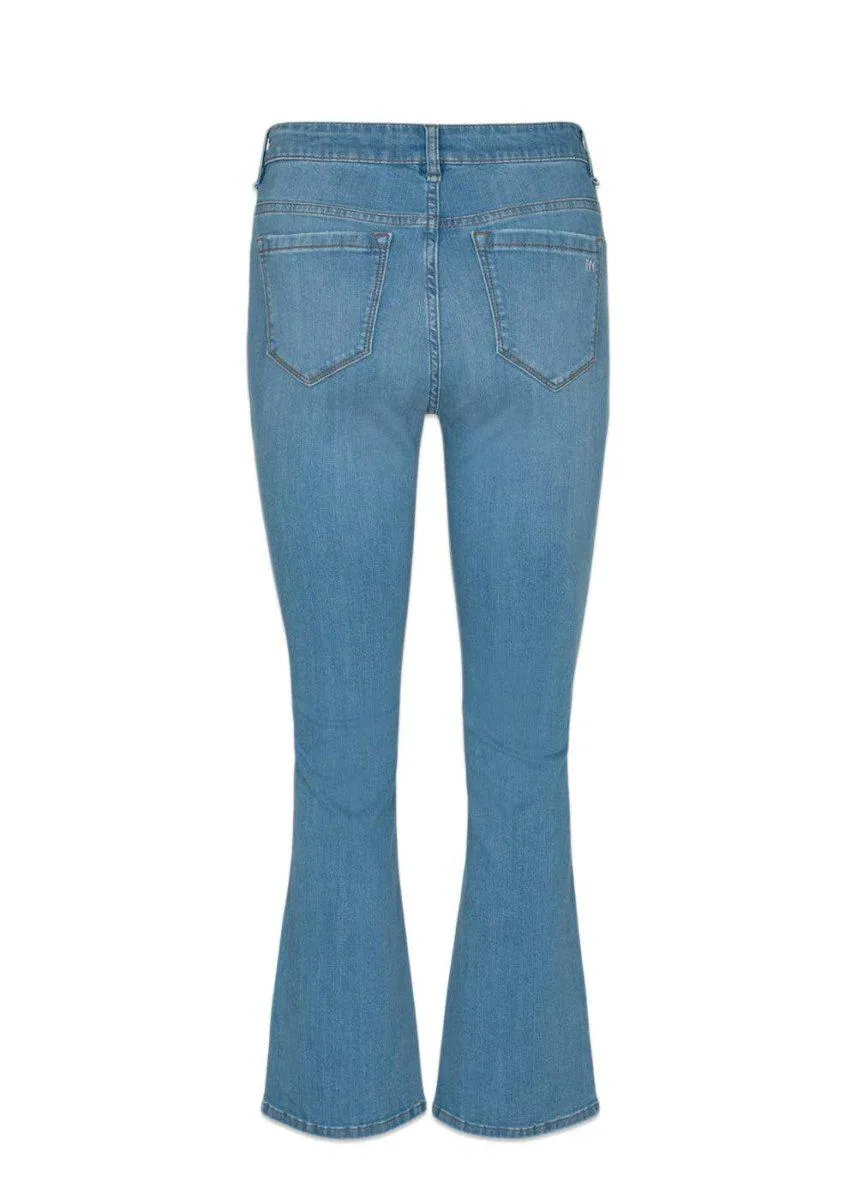 Johanna kick flare wash bleach - Denim Blue