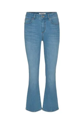 Johanna kick flare wash bleach - Denim Blue