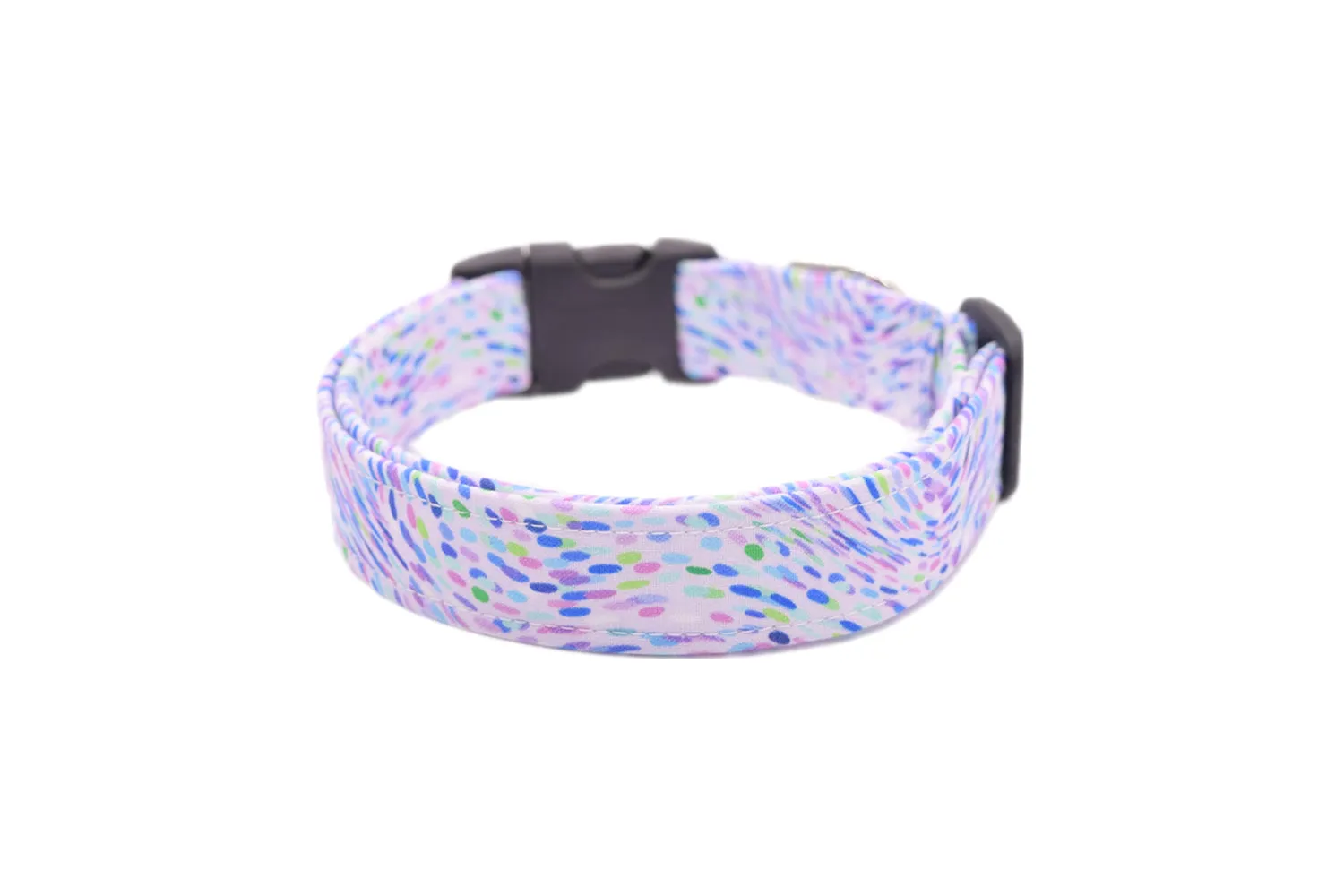 Lilac Purple & Colorful Spots Dog Collar