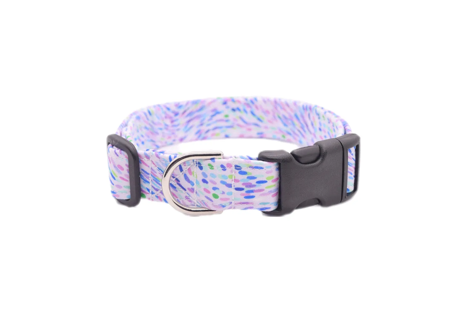 Lilac Purple & Colorful Spots Dog Collar