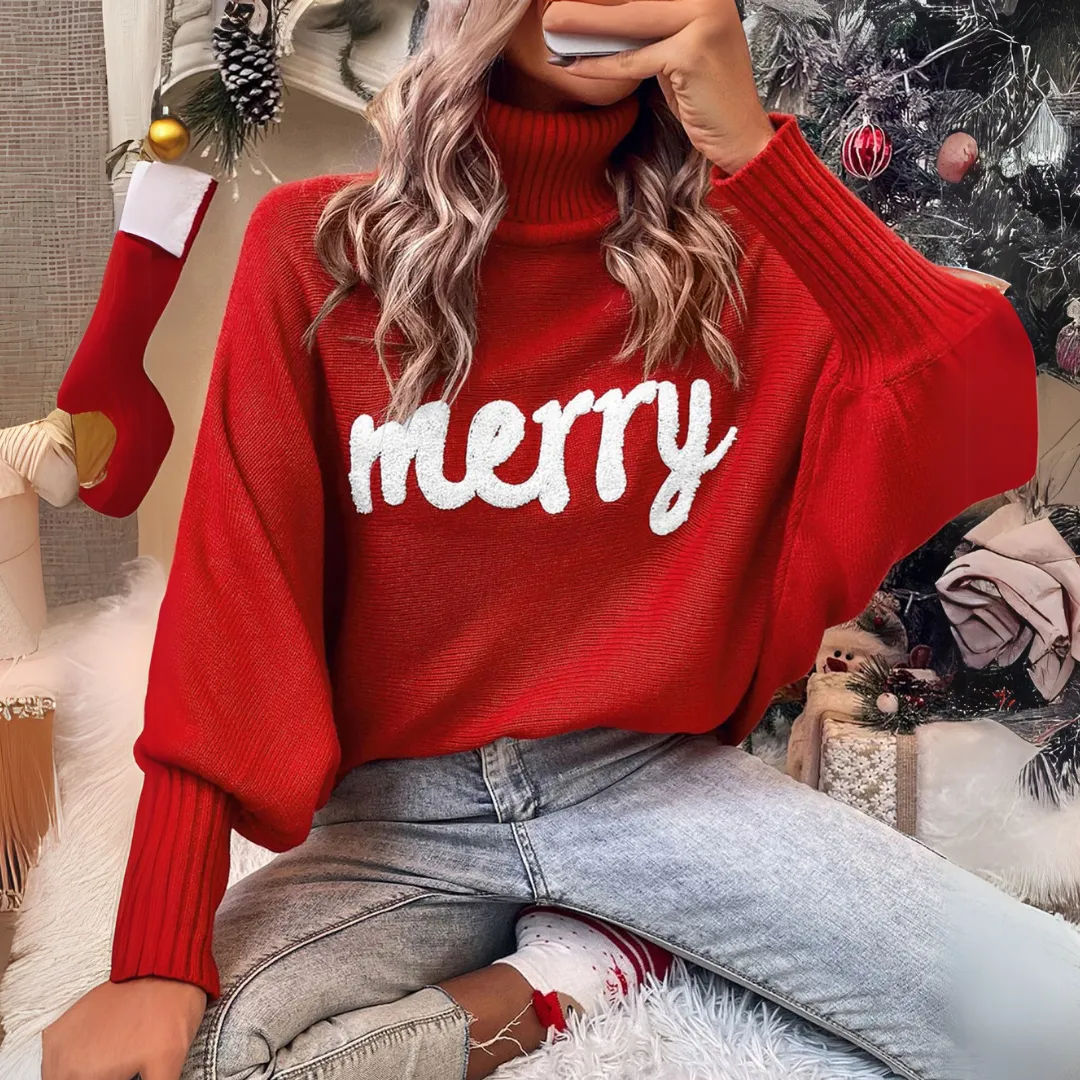 Marlena - Feestelijke Merry Turtleneck Trui