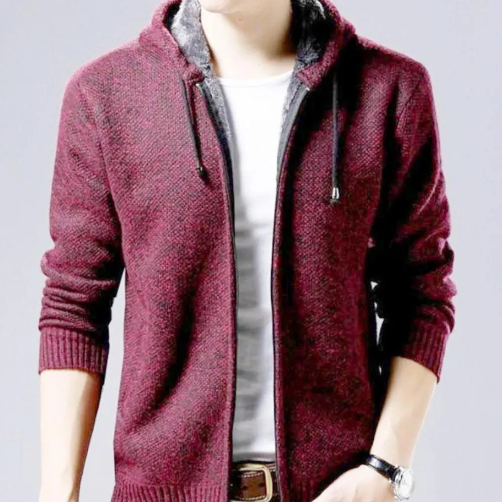 Mens Fleece Lined Sweater Jacket