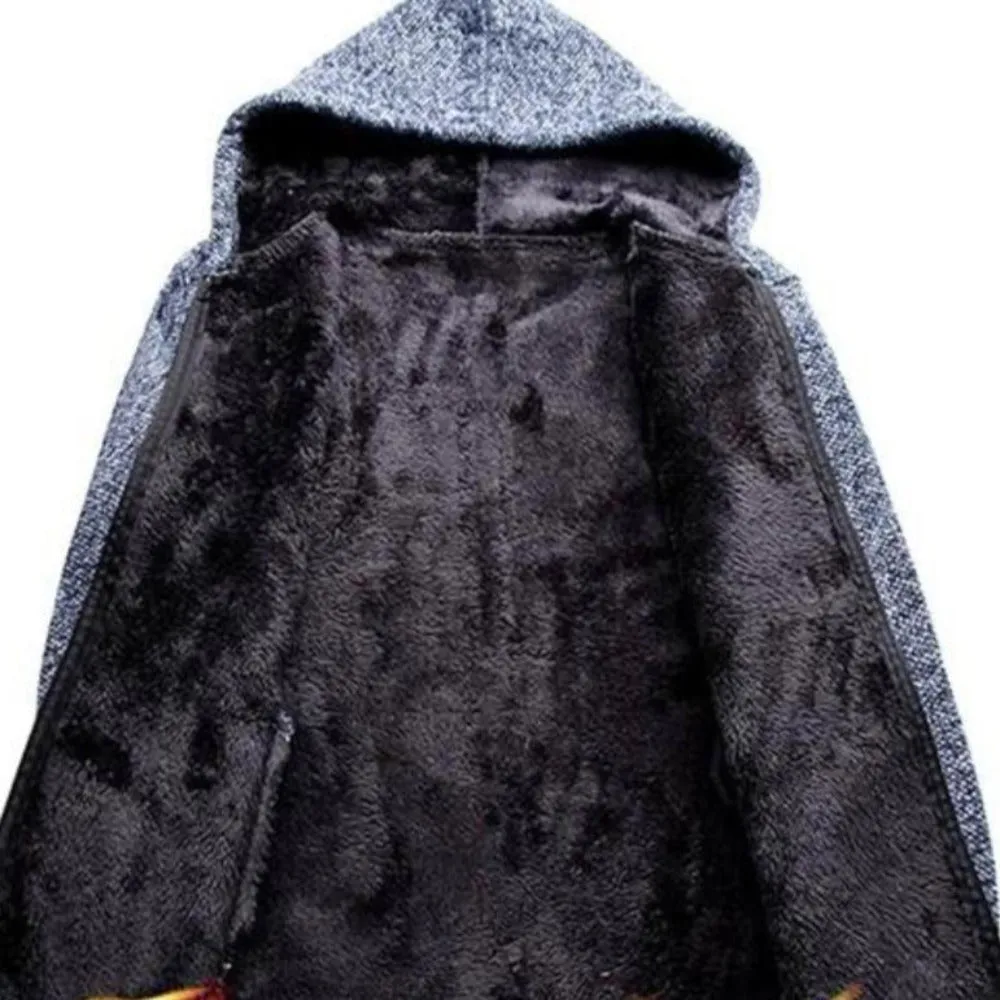 Mens Fleece Lined Sweater Jacket