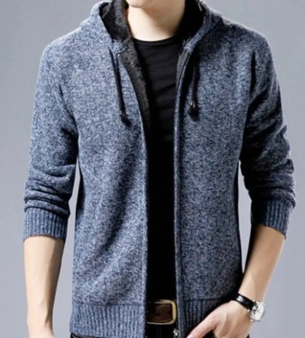 Mens Fleece Lined Sweater Jacket
