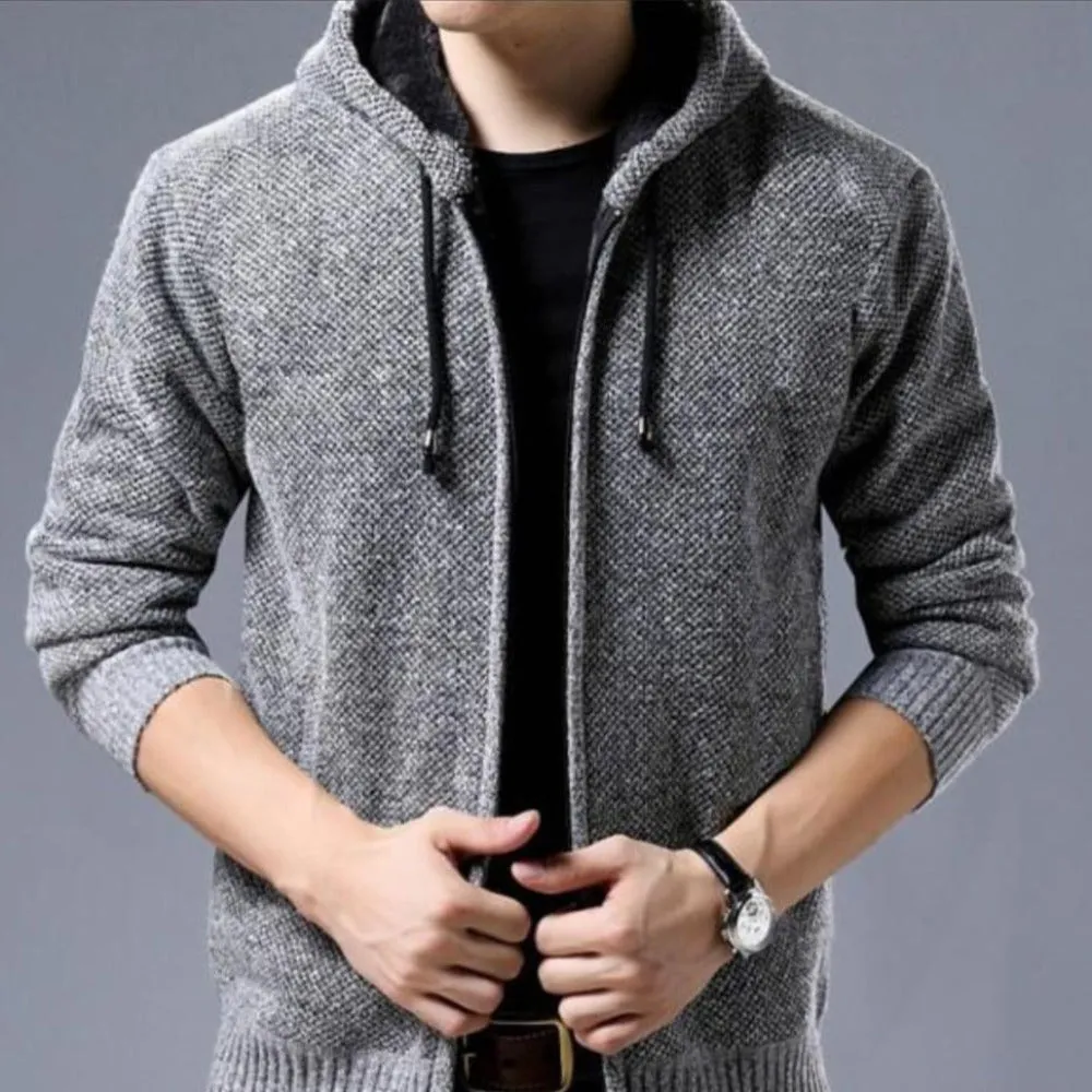 Mens Fleece Lined Sweater Jacket