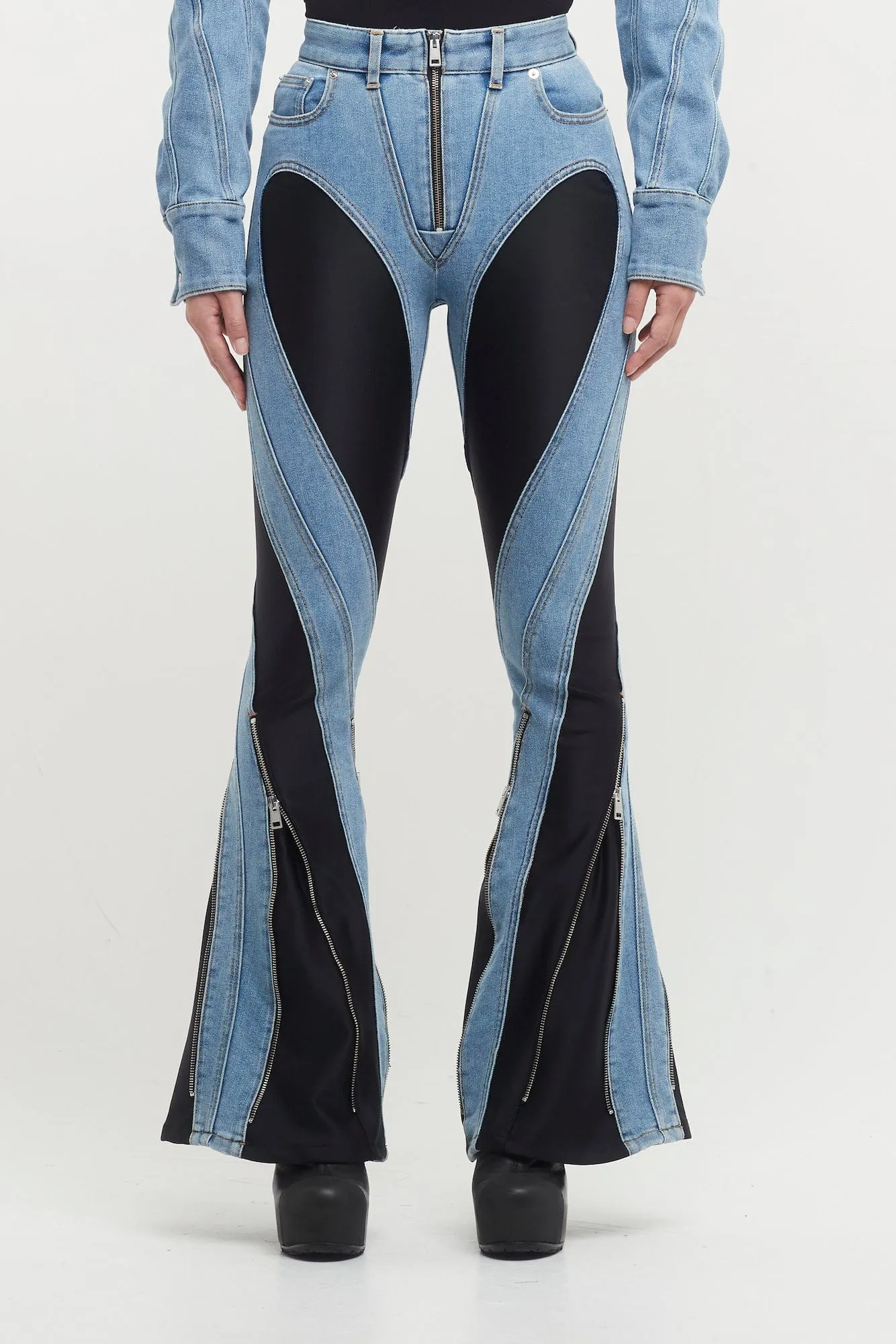 Mugler Denim Stretch Pants