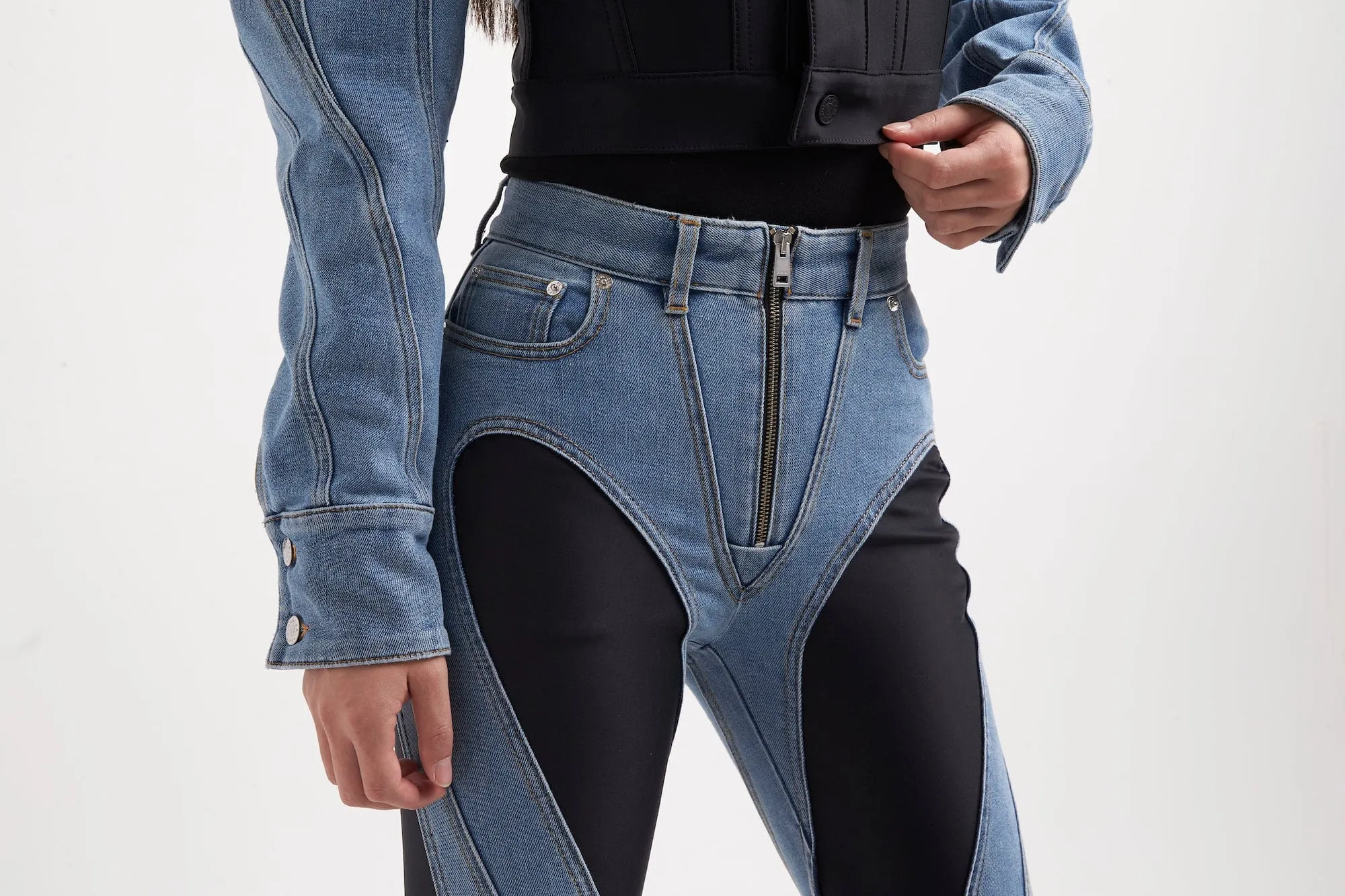 Mugler Denim Stretch Pants
