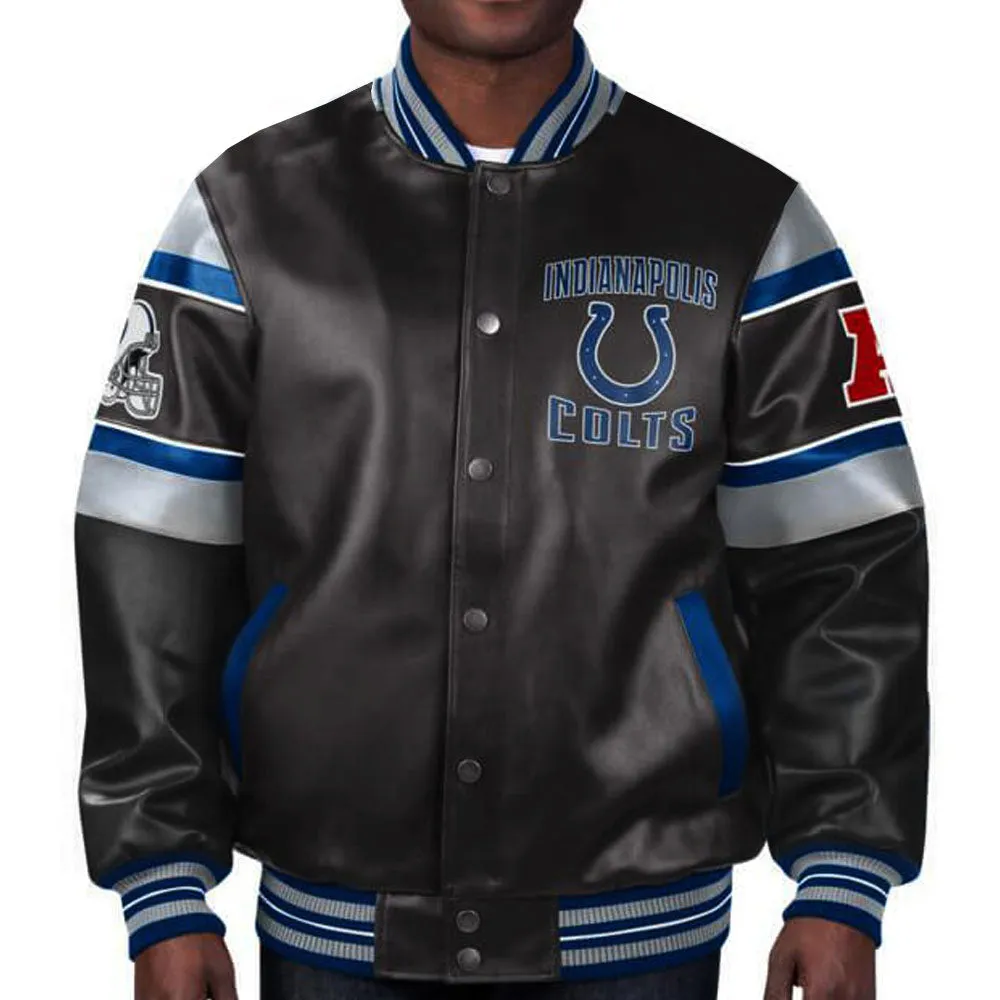 NFL Indianapolis Colts Multi Leather Jacket For Men and Women