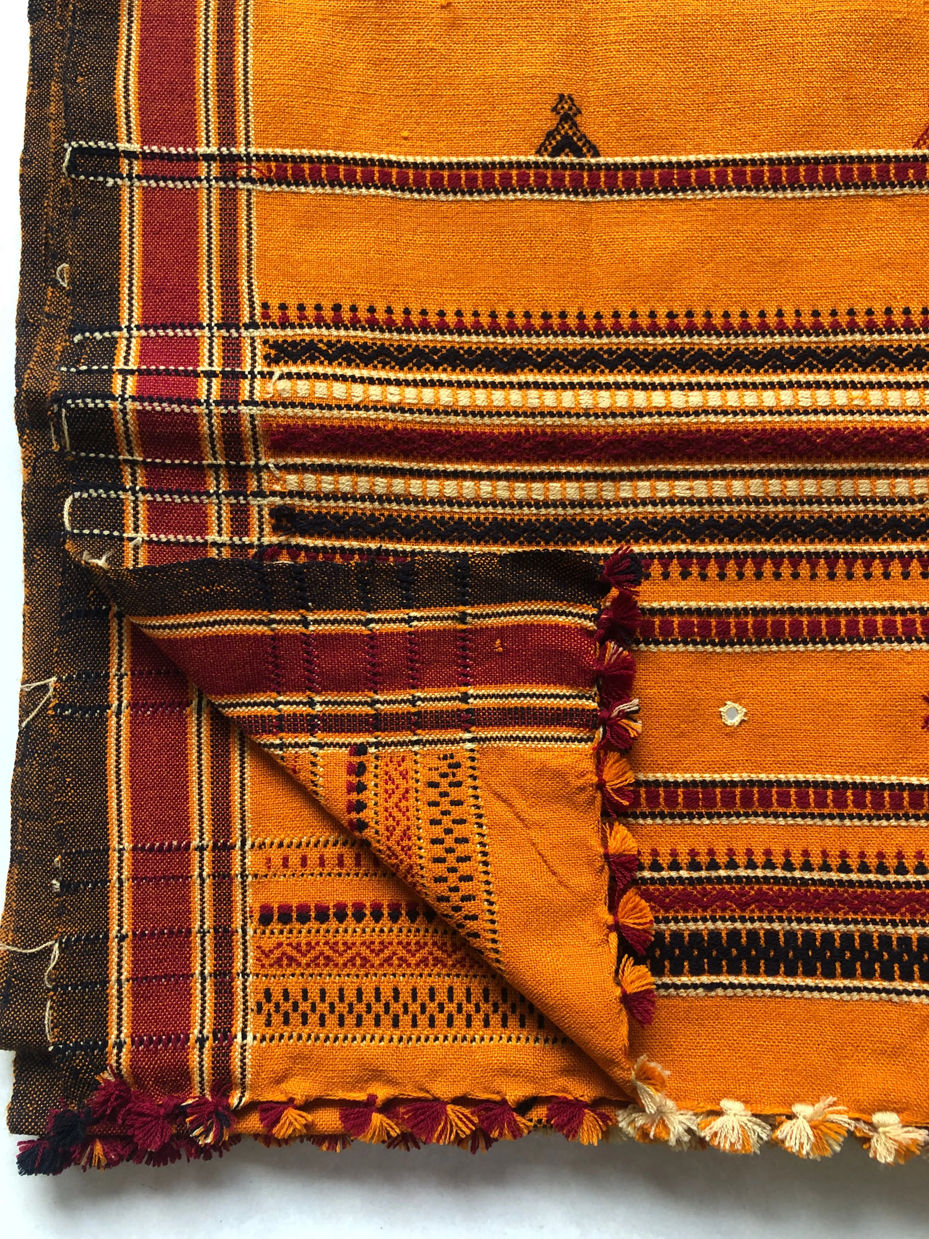 Ochre Handwoven Wool Open Shawl Jacket
