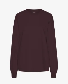 Oversized Organic LS T-Shirt - Oxblood Red