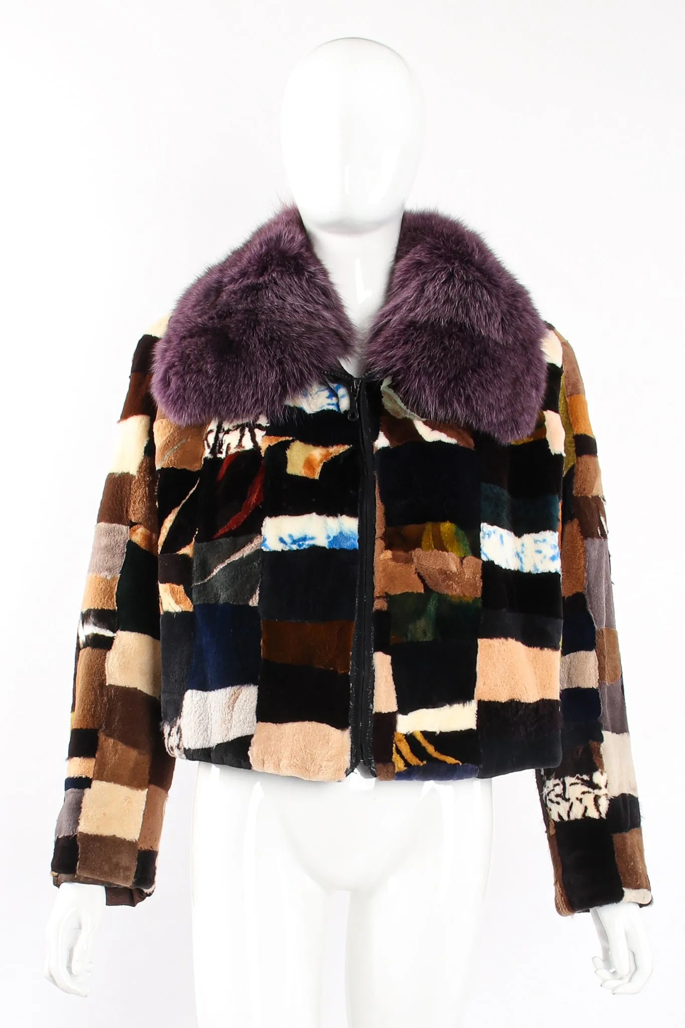 Patchwork Fur Collar Jacket