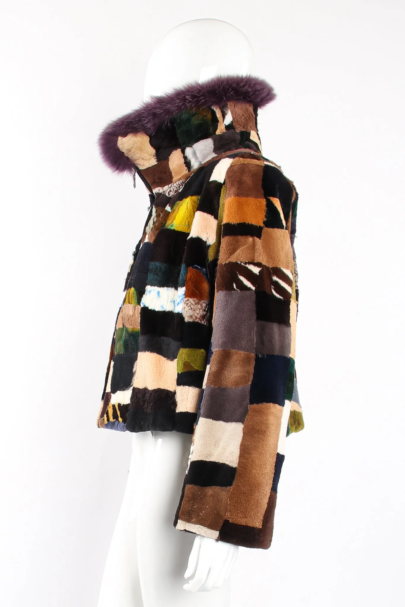 Patchwork Fur Collar Jacket