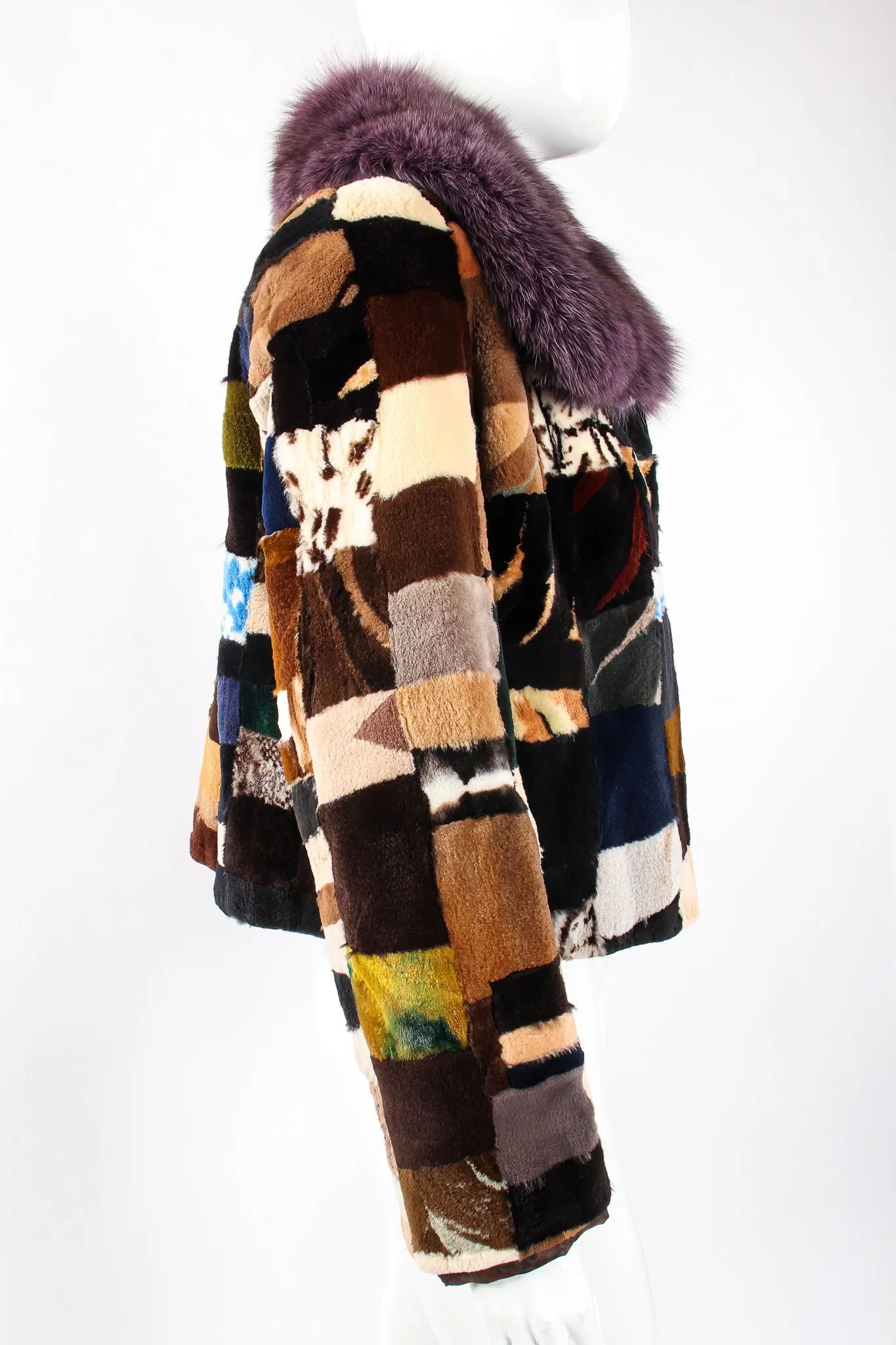 Patchwork Fur Collar Jacket