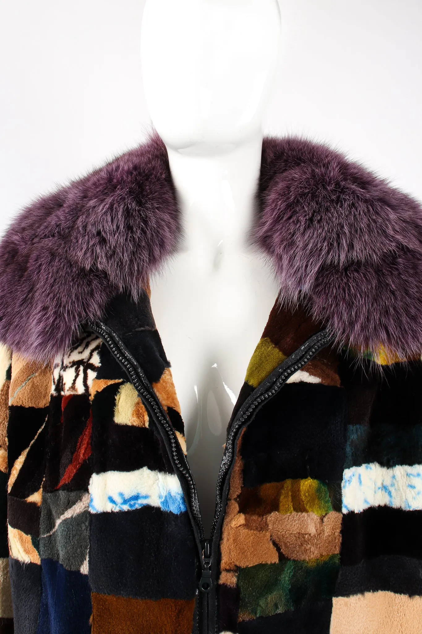 Patchwork Fur Collar Jacket