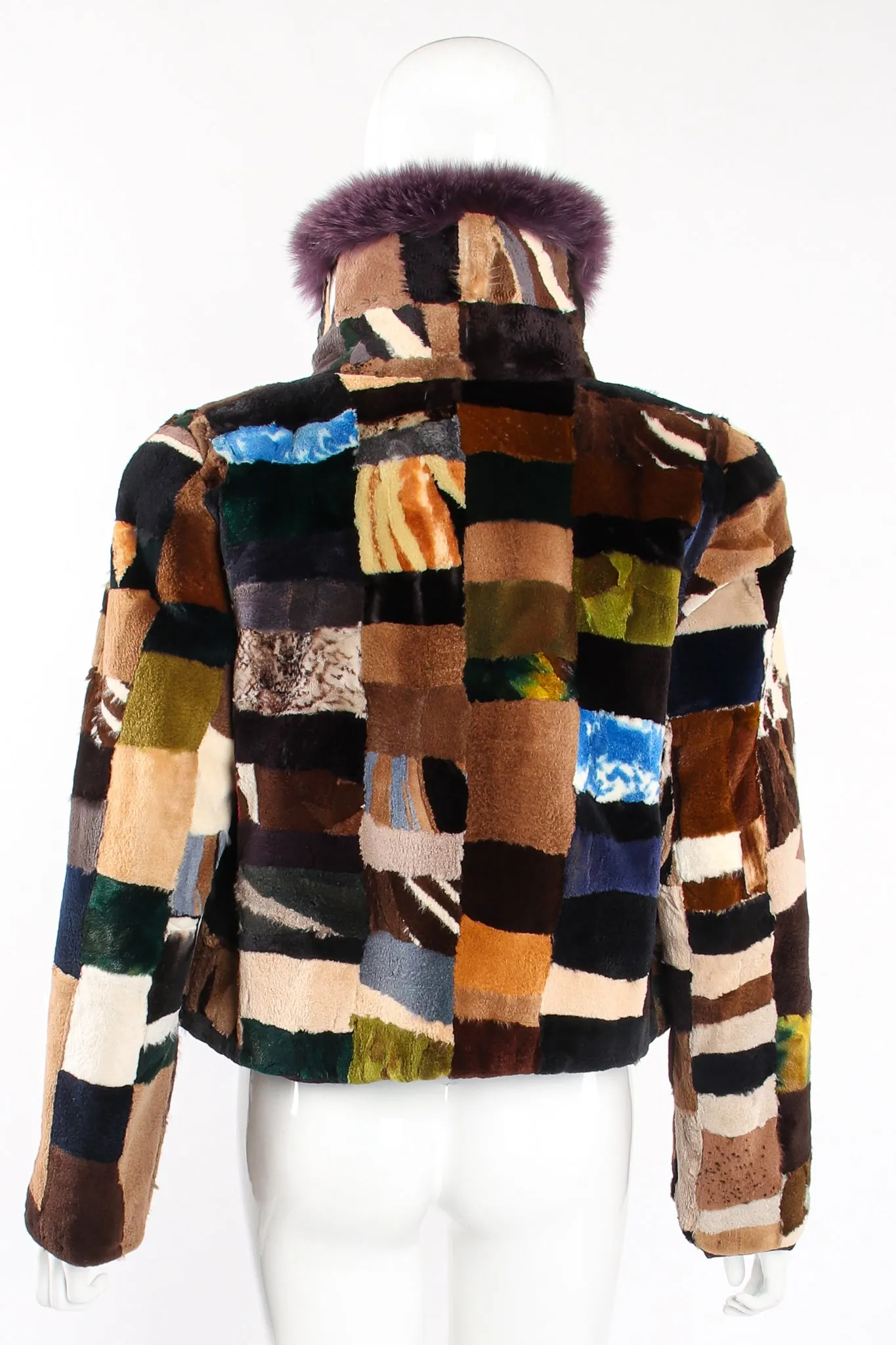 Patchwork Fur Collar Jacket